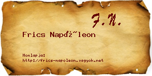 Frics Napóleon névjegykártya